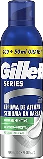 Gillette Series Espuma De Afeitar Calmante Con Aloe Vera Para Maquinilla De Afeitar Para Hombre, 250ml
