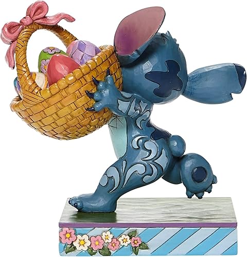 Miniatura 3 de Enesco Disney Traditions by Jim Shore - Figura de Lilo y Stitch Running con cesta de Pascua, 5.75 pulgadas, multicolor