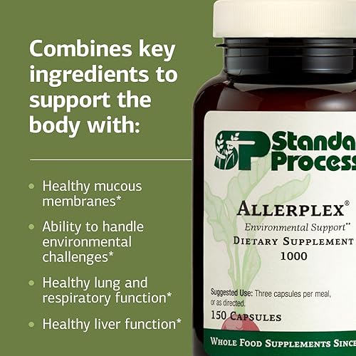 Miniatura 4 de Standard Process Inc. Allerplex, suplemento de apoyo para la salud pulmonar, suplemento dietético con vitamina A y neumotropina PMG, apoya membranas