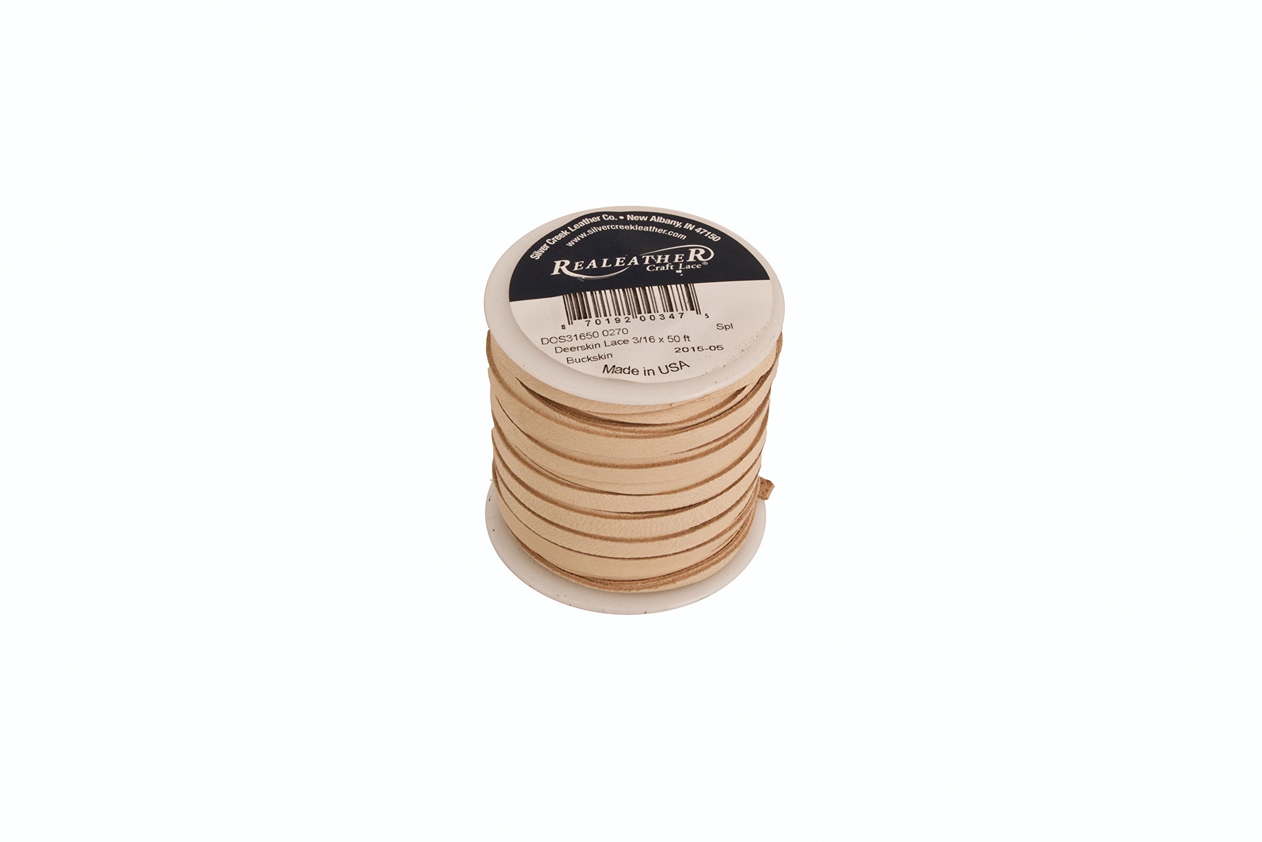 Realeather Deerskin - Cordón de piel (3/16" x 50"), color marrón