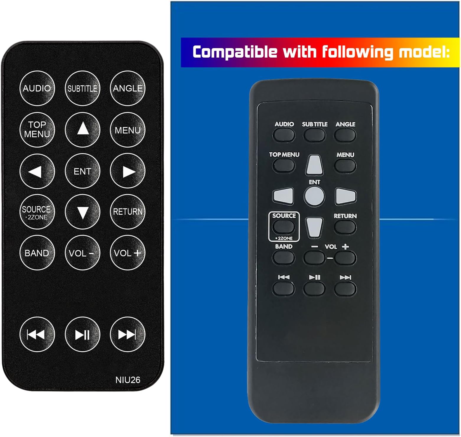 Replacement Remote Control for Clarion Car Audio Video System RCB-198 RCB198600 RTRCB198 RCB198 MAX685BT VRX785BT VZ509 MAX685BT nx509 nx510 NX603 NX604 NX605 NX700 VRX785BT Vx709 Vz509 VZ709