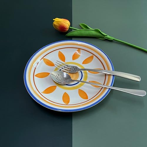 Miniatura 28 de Brother - Juego de tenedor y cuchara para sopa, regalo de cumpleaños inspirador, cucharas para café, cena, helado, postre, tenedores para tartas