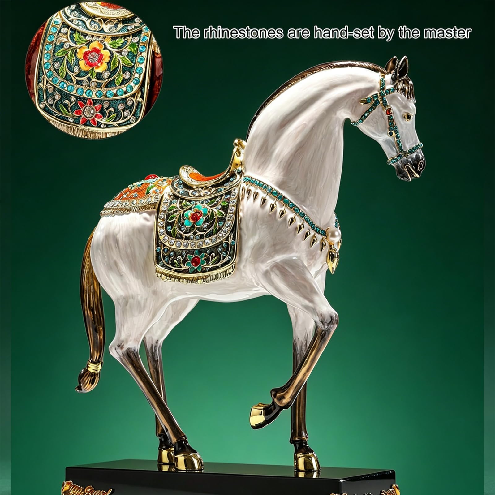 Estatua De Caballo En Cristal Zodiaco 12 Signos, Figura De Caballo Feng Shui Estilo Real, Escultura De Aleación Para Decoración Hogar Oficina, Adorno De Buena Suerte Para Regalo De Estreno De Casa