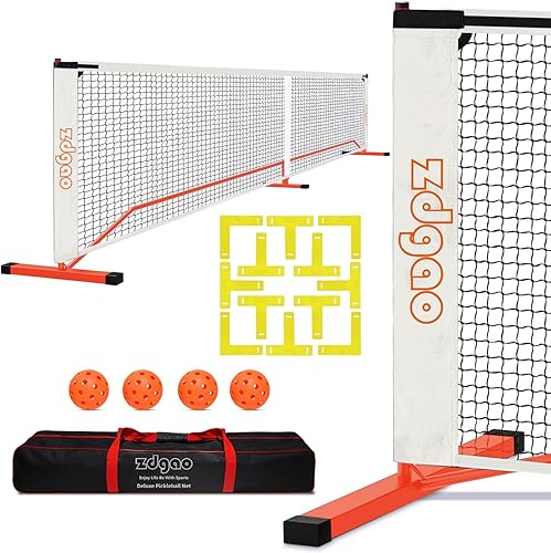 Zdgao Pickleball Set with Net for Driveway, 22 FT Regulation Size Pickle Ball Net Set with Pickleballs, Court Markers and Carry Bag, Steady Metal