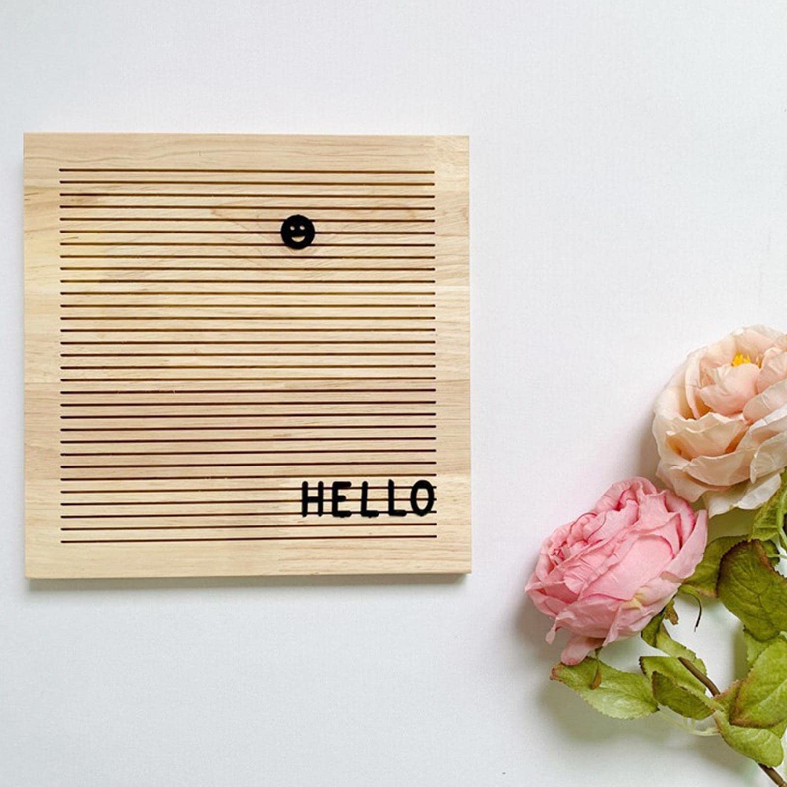 2 Lettre - Tableau à Lettres Lisse et avec 330 Lettres interchangeables et Support,Panneau d'annonce mémo Cadre chêne pour la décoration à la aison