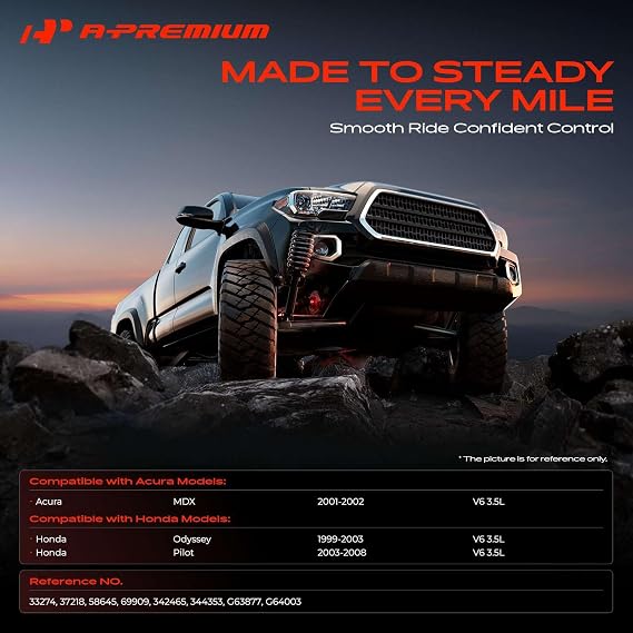 A-Premium Rear Shock Absorbers, Set of 2 - Compatible with Honda, Acura