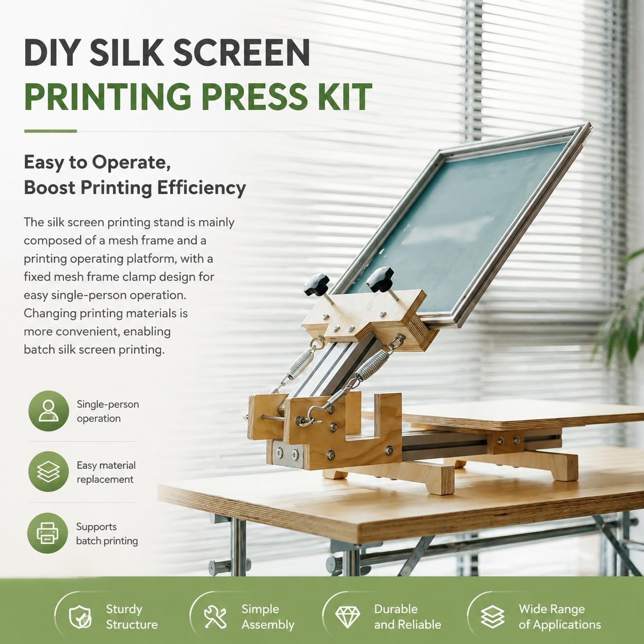 Kit Presse Sérigraphie DIY, Plateforme Manuelle