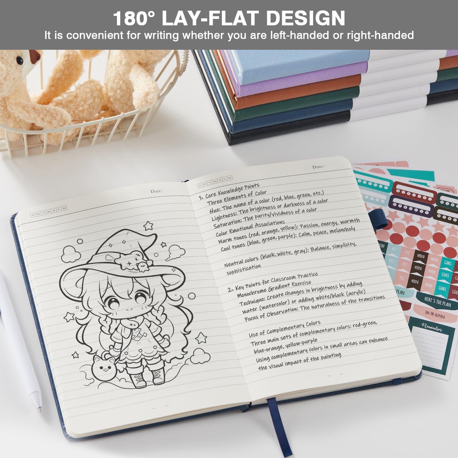Hardcover Journal Notebook for Work, A5 (5.7"x8.4"), 3 Pack 160 Pages Lined Journaling Notebooks with Pen, 100GSM Paper, for Women Men Writing, Travel, Business, Daily Diary, School Office Supplies image 4