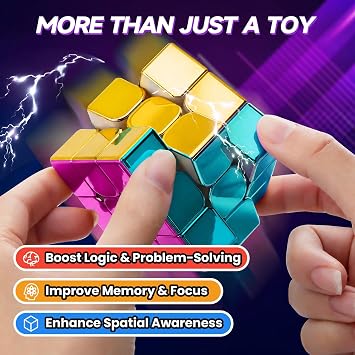GONINO Mirror Cube, Magnetic Speed Cube 3x3x3 with Reflective Design