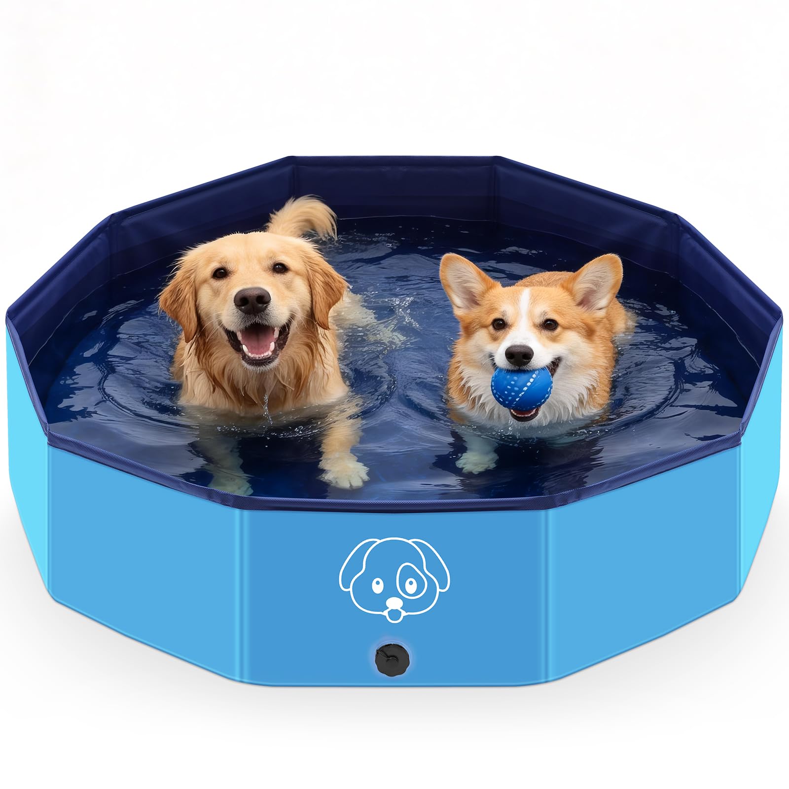 80 * 20CM Piscina Perros Grandes y Pequeños de PVC Antideslizante, Plegable y Portátil Piscina para Perros, Fácil de Limpiar Perro Piscina para (80 * 20cm)