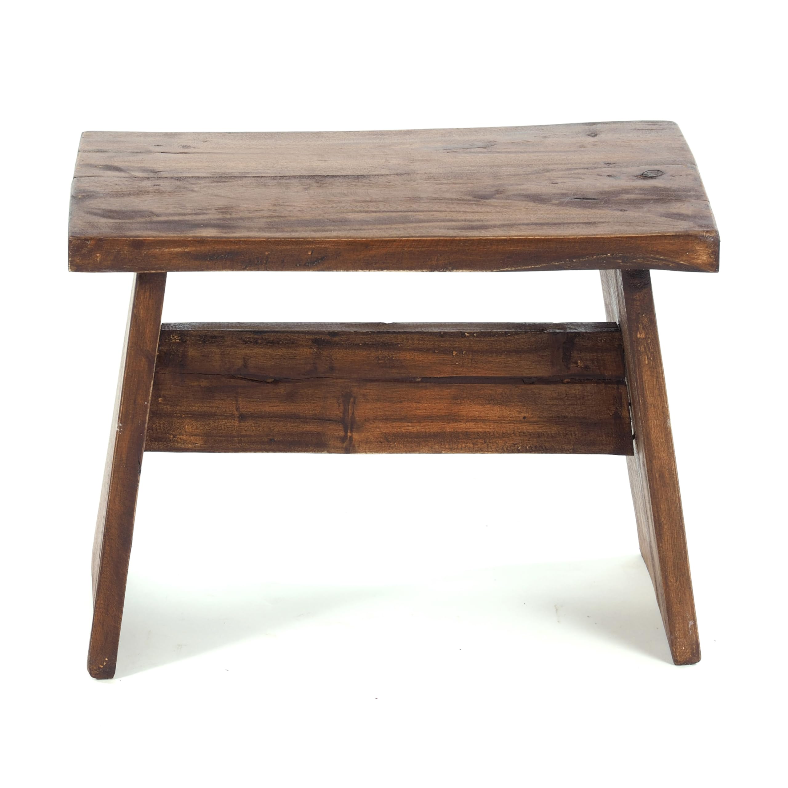 Design Delights - Sgabello Schemel 40 rustico, in mogano massiccio, 40 x 31 x 25 cm (larghezza x altezza x profondità), poggiapiedi, sgabello decorativo in legno