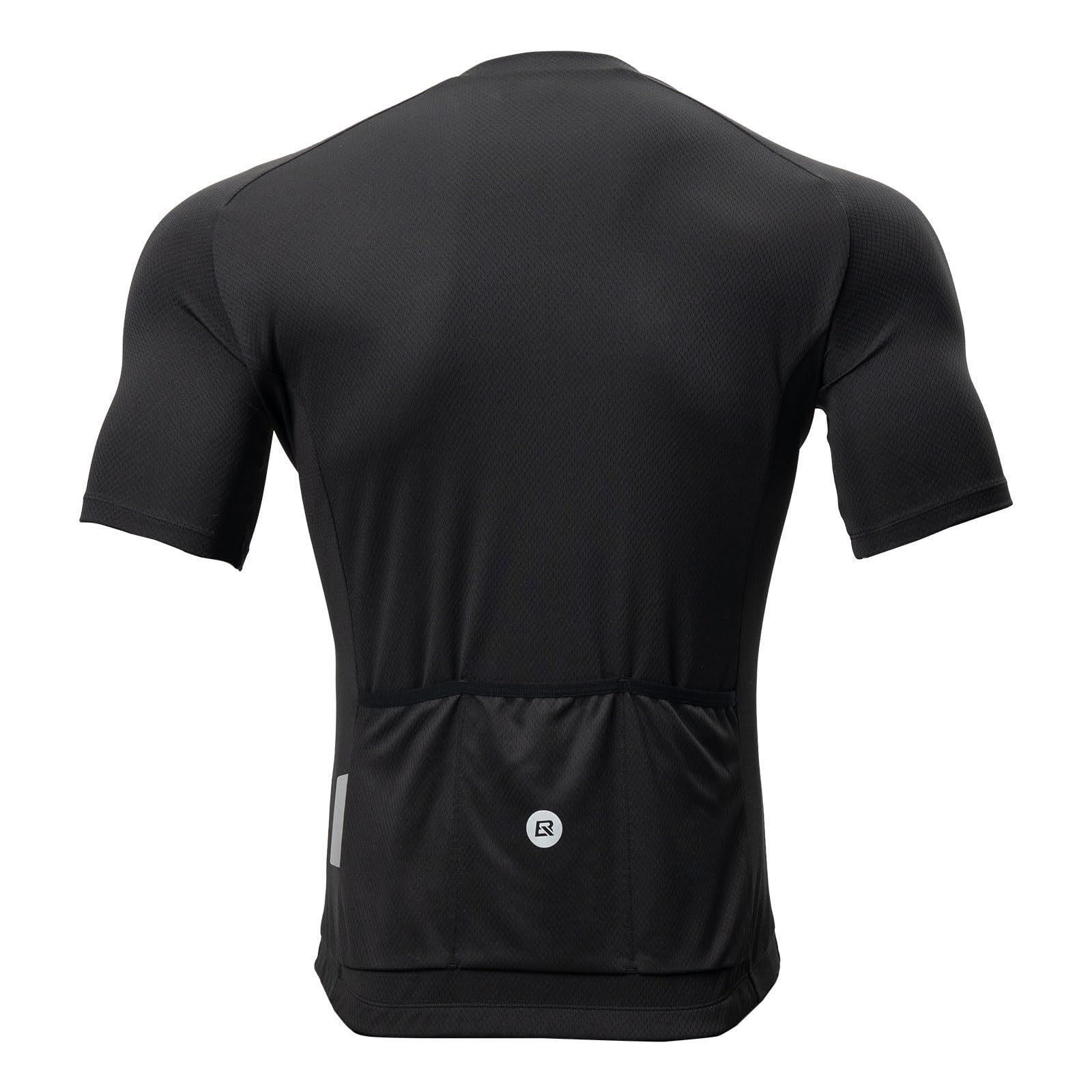 ROCKBROS Maillot Cyclisme Homme, T-Shirt Cyclliste Manches Courtes VTT, Séchage Rapide Réfléchissant Vélo T-Shirt avec 3 Poches Arrière pour Velo de Route