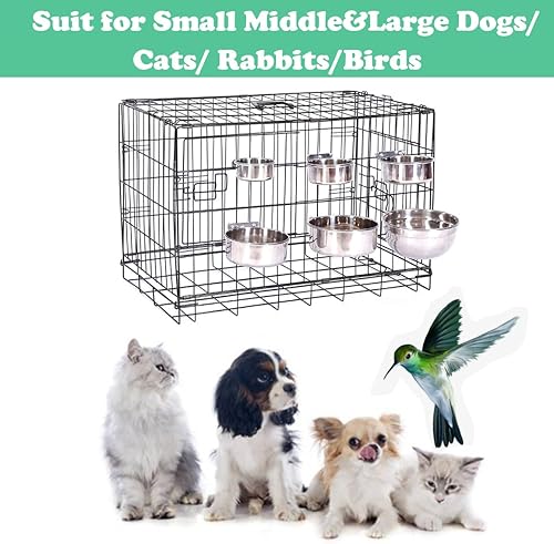 Miniatura 6 de Cuenco de agua para perros, cuencos de acero inoxidable para perros, cuenco de metal duradero antiderrames para jaula de perrera, cuencos de agua