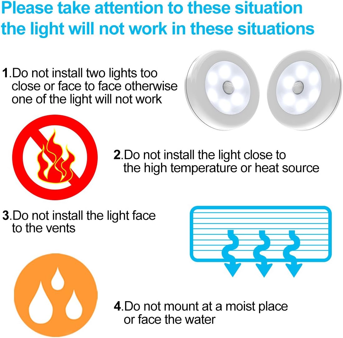 Motion Sensor Light, Iextreme Battery-Powered LED Night Light Step Lights Stair Closet Light Under-Cabinet Lighting Stick Anywhere Lamp Tap Light for Hallway, Cabinet, Closet, Stairs, Bathroom, 6PACK