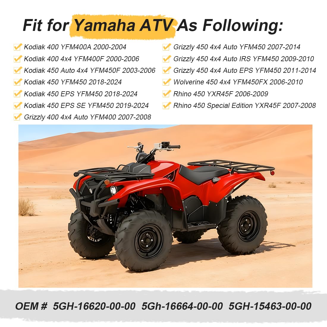 Support d'embrayage centrifuge Humide avec roulement Convient pour Yama-ha Kodiak Grizzly Wolverine Rhino 400 450 YFM400 YFM450 2000-2024 5GH-16620-00-00