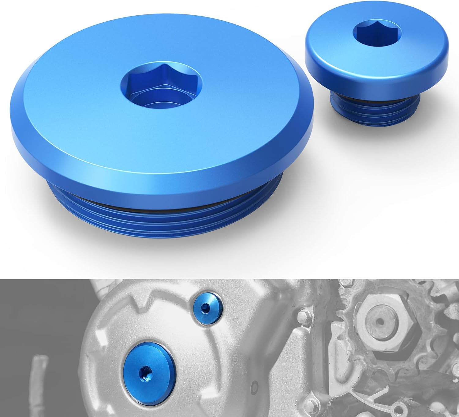 NICECNC Enine Plug Aluminum Compatible with Yamaha YZ250F 2014-2023 YZ450F 2010-2023 YZ250FX 2015-2023 YZ450FX 2016-2023 Raptor 700R 2011-2012 Raptor 700/R/SE 2014-2023,See Fitment