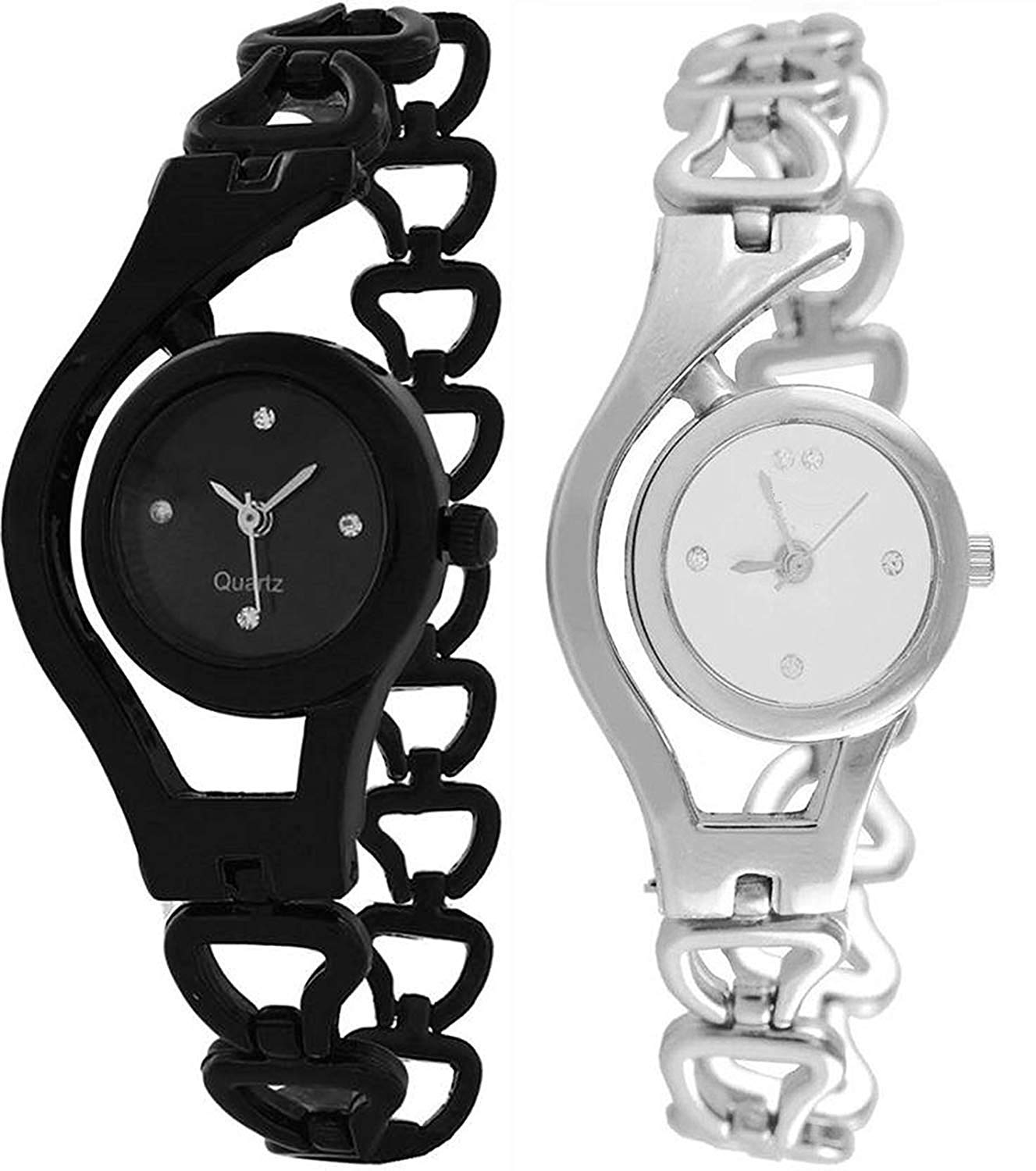 Watch City Analogue Multicolor Dial Womens Combo Girls Watch Pack of 2 (Black and Silver) (B07QHCP785) Amazon Price History, Amazon Price Tracker
