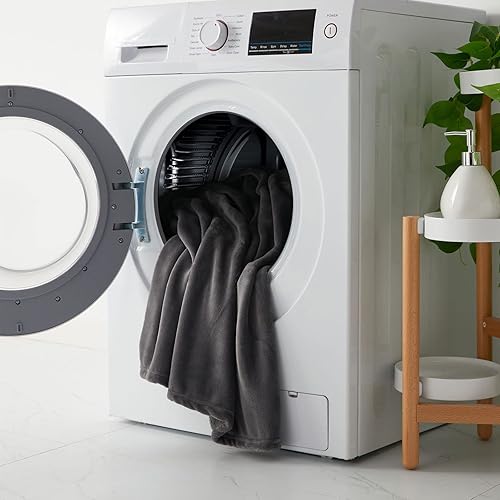 Miniatura 6 de KMUSET - Manta de vellón de color gris oscuro y de tamaño Queen, manta para la cama de microfibra, ligera y acogedora, venta directa de fábrica