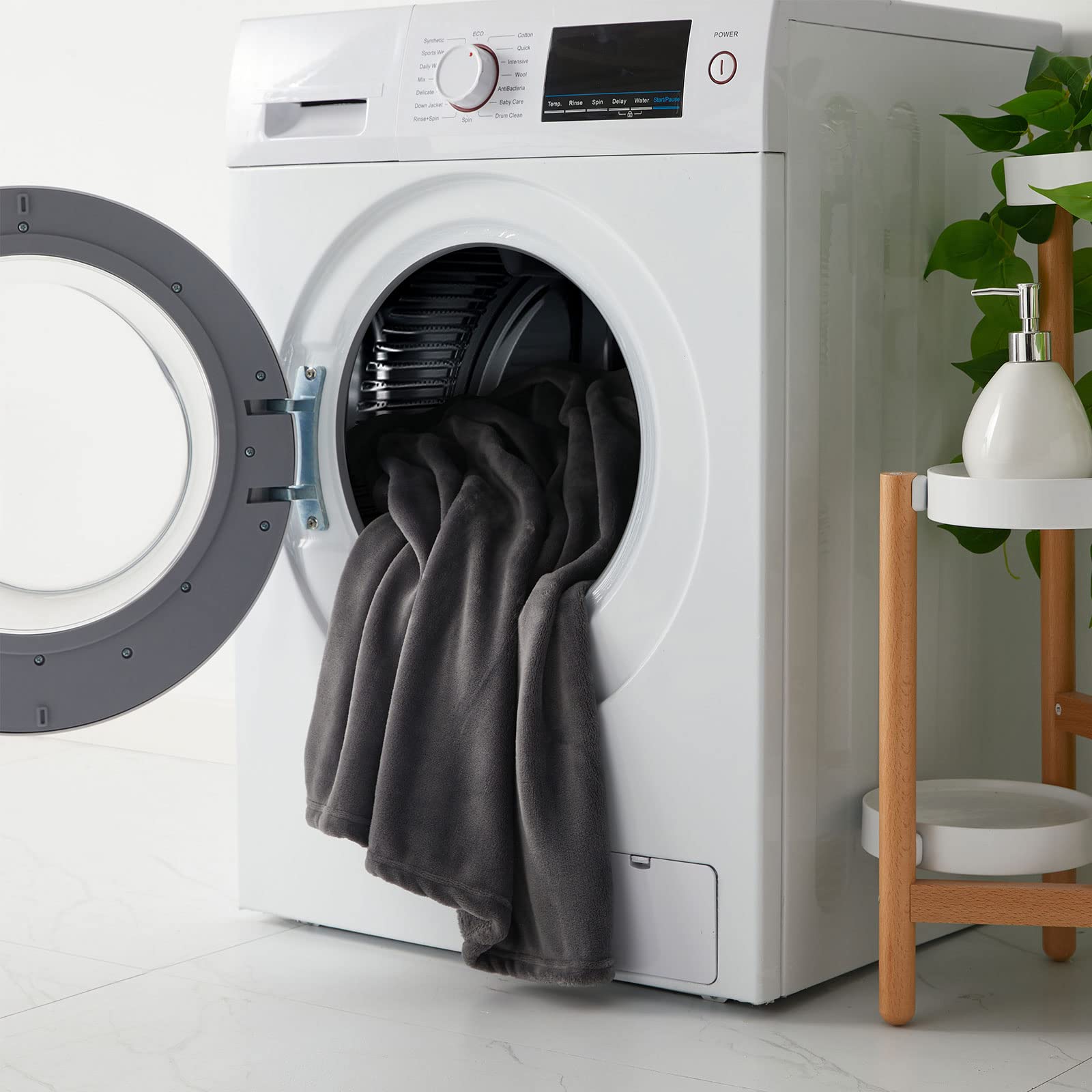 KMUSET Fleece Blanket Twin Size Dark Grey Lightweight Throw Blanket Super Soft Cozy Microfiber Blanket Factory Shop