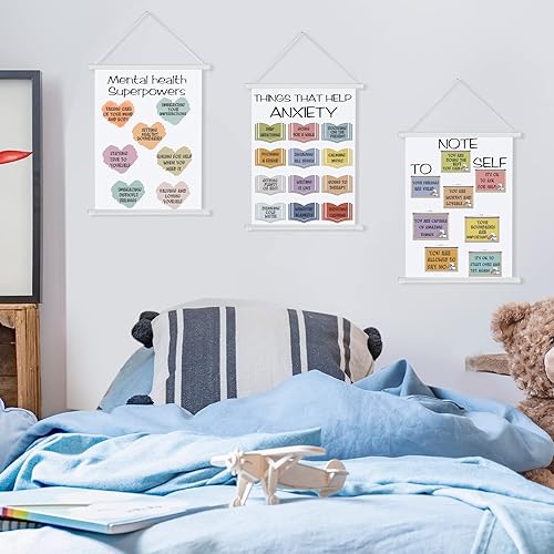 Miniatura 5 de Gersoniel 3 piezas de notas para la auto-terapia, decoración de oficina, pósteres de salud mental, carteles calmantes de esquina, psicología,