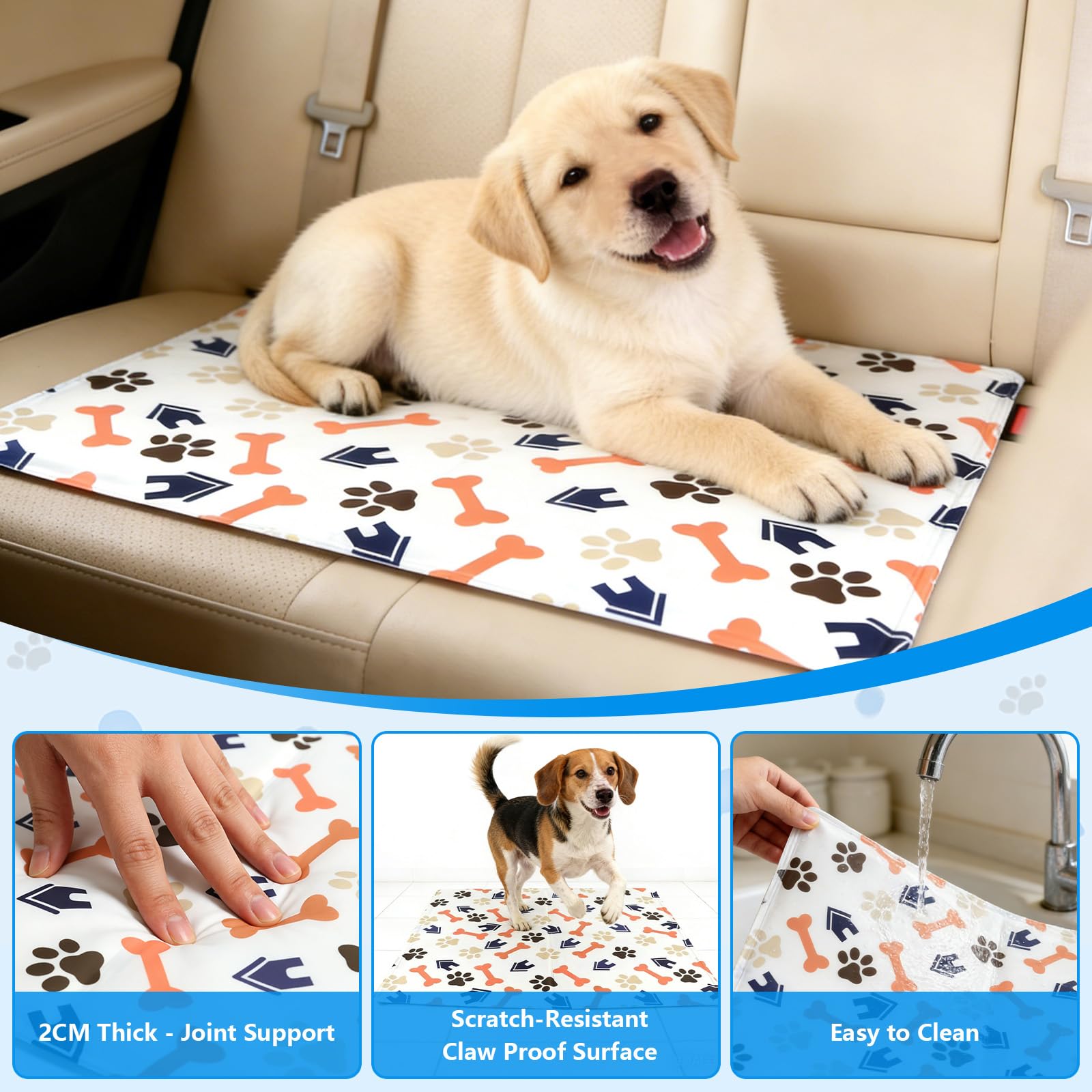 Alfombra Refrescante para Perros 90x60 cm - Colchoneta de Enfriamiento Automático para Mascotas, Lavable y Transpirable, Ideal para Perros y Gatos, L
