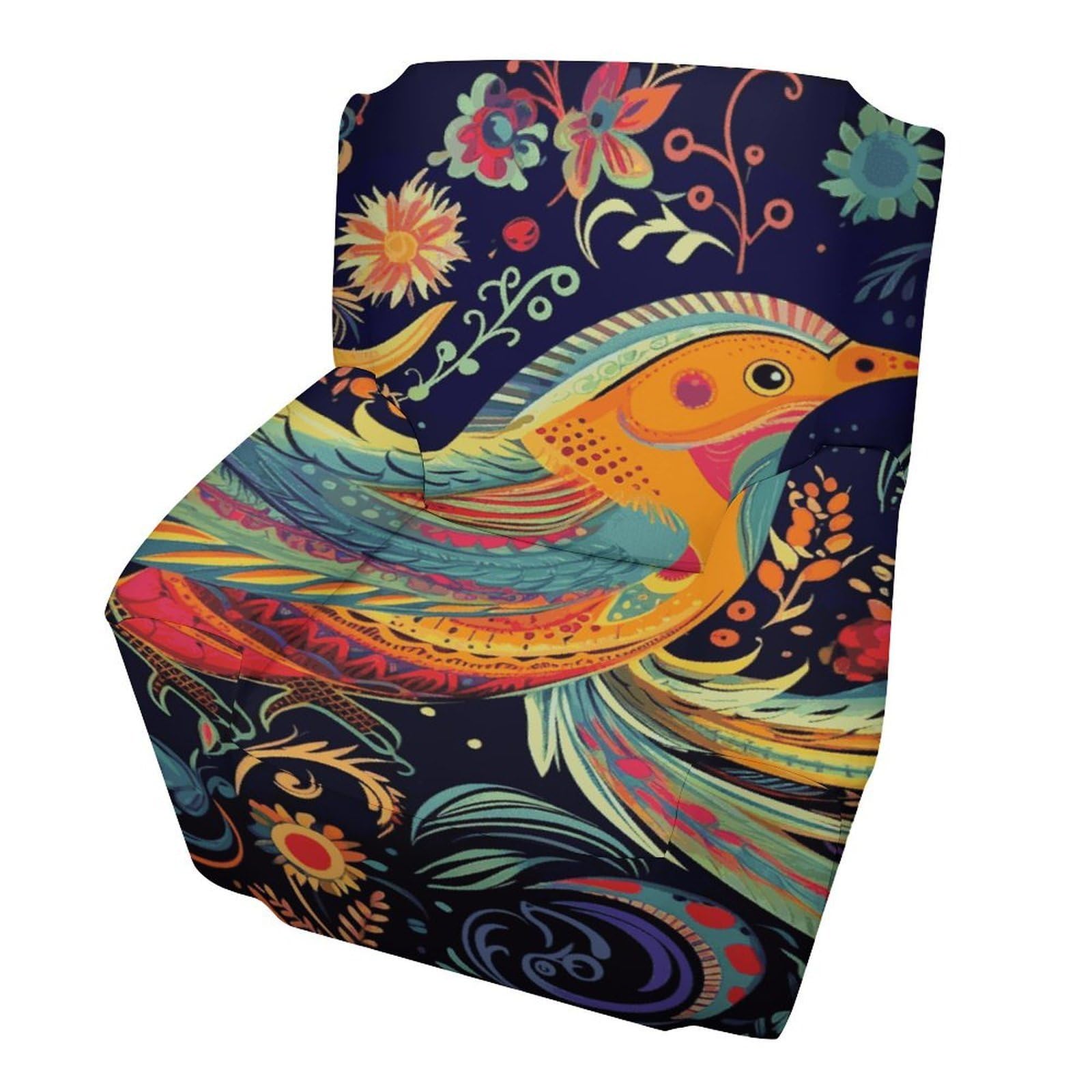 Fodpand Style Ethnic Birds Sofa Cover Soft 1 Seater Sofa Slipcover For Pets Washable,Couch Cover With Elastic Straps Furniture Protector