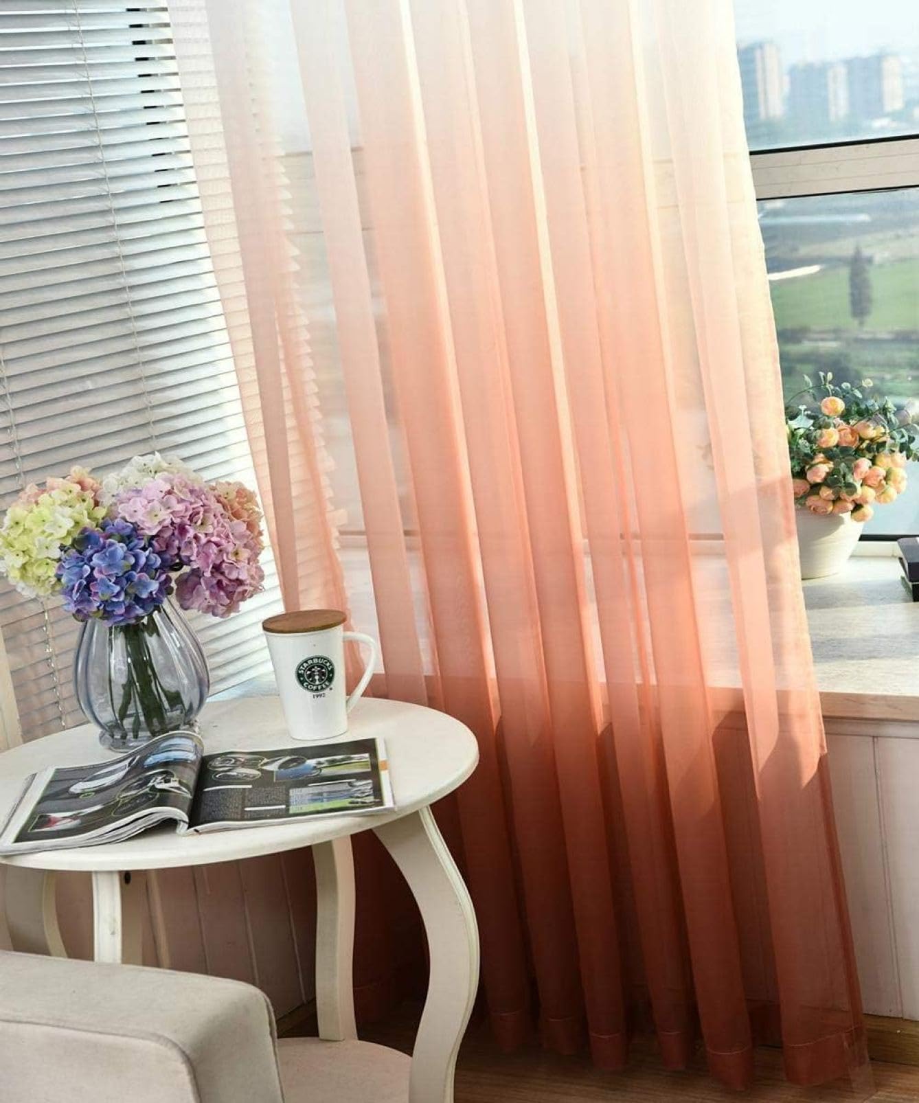 Amazon｜カーテン 女の子の部屋のためのグラデーションカラーレース