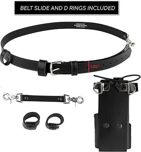 Miniatura 5 de Paquete de correa de radio de bomberos y soporte de cuero incluye funda de radio, correa, correa estabilizadora, protectores de cables