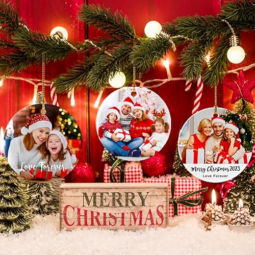 Miniatura 4 de Juantao Adornos de Navidad personalizados 2023 para colgar fotos para árbol de Navidad, decoración de vacaciones, Navidad personalizada y regalos