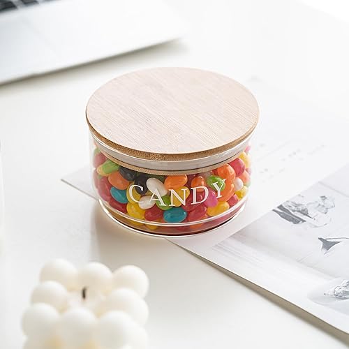 Miniatura 7 de Plato de cristal para dulces de 11 onzas con tapa cubierta, tarro decorativo para galletas, cuenco de ensalada transparente, recipiente de