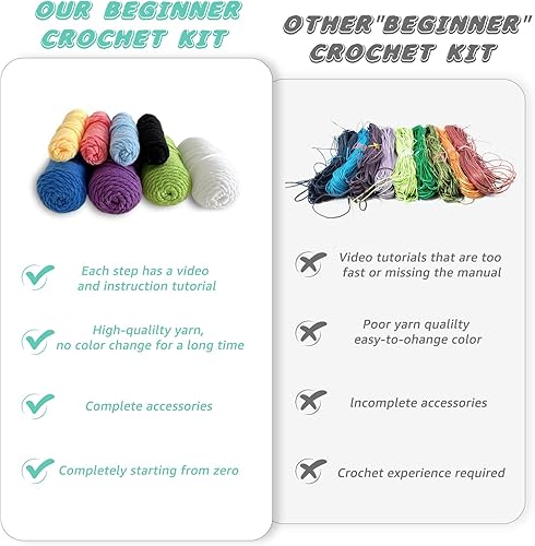 Miniatura 5 de Kit de ganchillo para principiantes, niños y adultos, kit de animales de ganchillo Amigurumi, juego de tejer para principiantes, mini juguete de