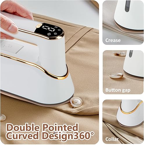 Miniatura 6 de AWESQCQ Microplancha de vapor para ropa, vaporizador portátil de mano para ropa de viaje con planchado en seco y húmedo, vapor de calentamiento