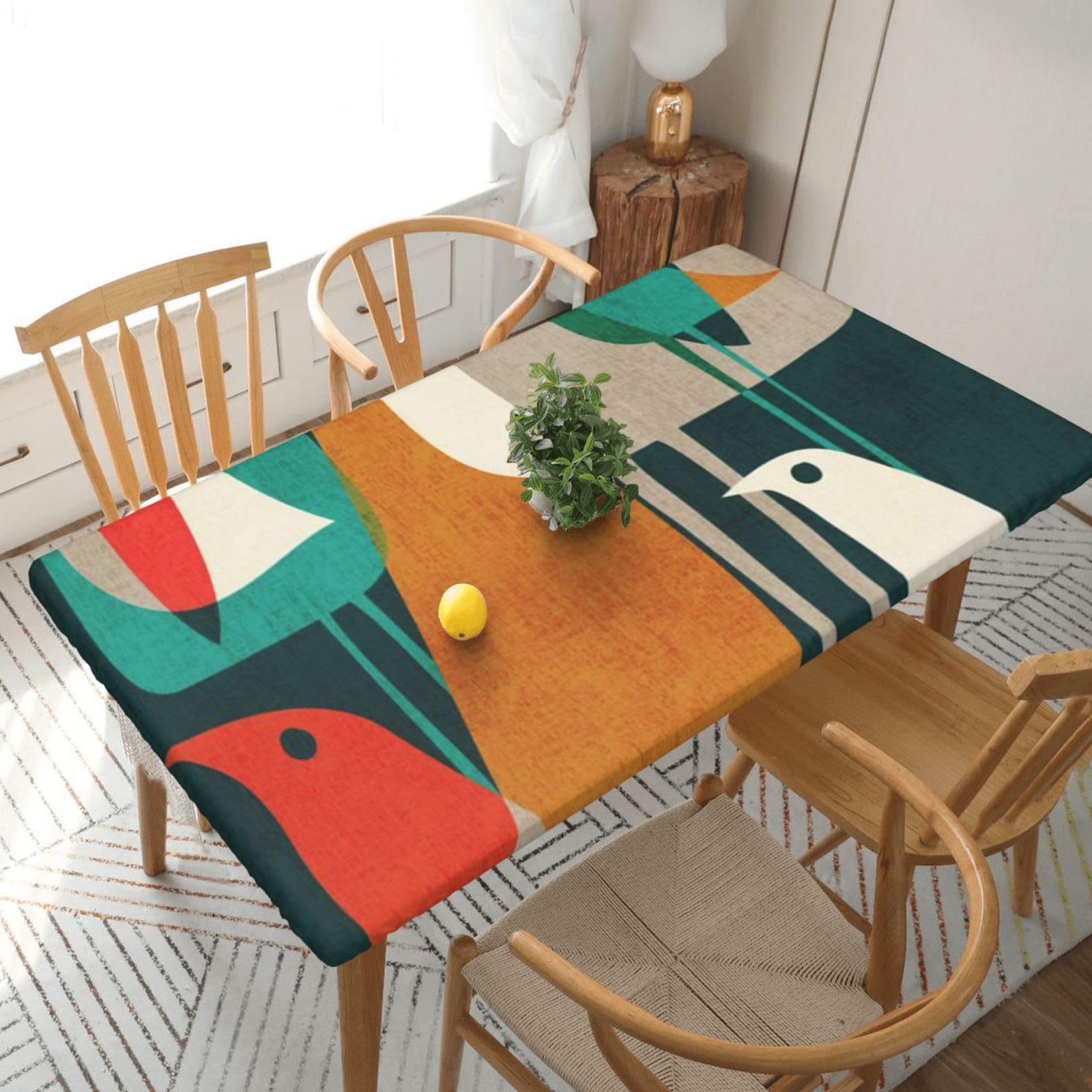 BNVSADC Flock of Birds Printed 5FT Tablecloth Polyester Kitchen Water Resistant Table Cloth Dining Table Decoration Table Covers, 152x76 CM