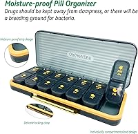 Vista 2 de 7-Day Pill case 2 Times a Day, Pill Organizer 2 Times a Day,Am Pm Daily Pill Case Travel Pill Organizer,Large Capacity Pill Organizer for Medicine