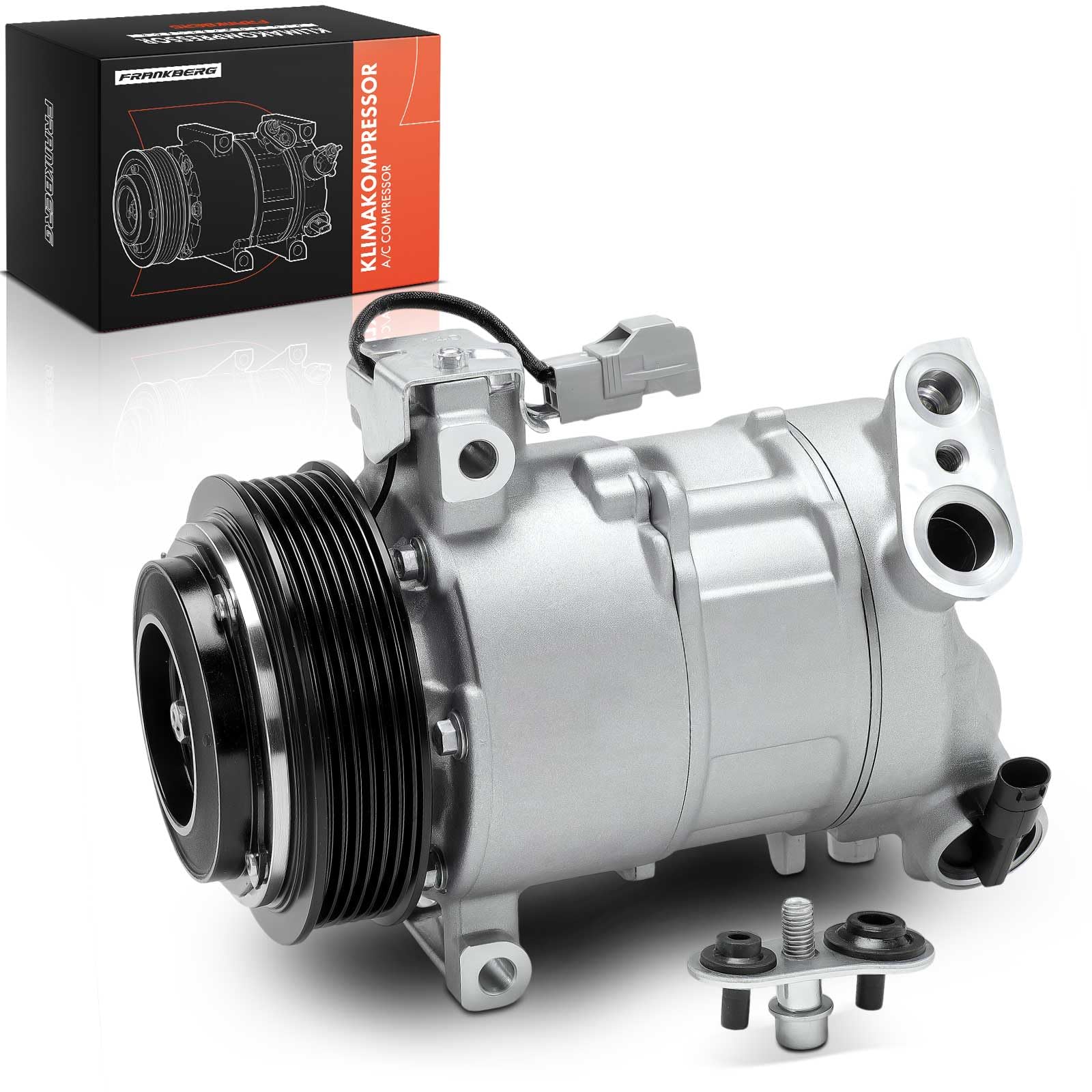 Frankberg Compressore per aria condizionata con frizione 51936675 | Compatibile con: 500X 334, Renegade Van B1 BU, Renegade SUV B1 BU BV