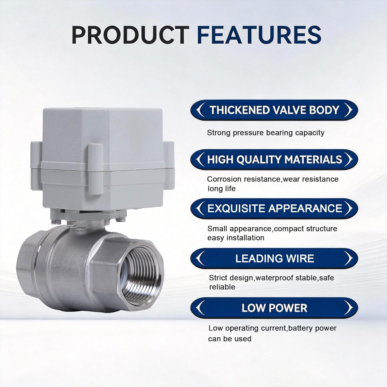 NPT 3/4'' AC 110-230V 2-Way Motorized Ball Valve CR2-02 Electrical Ball Valve Normal Closed Stainless Steel 304 DN20MM