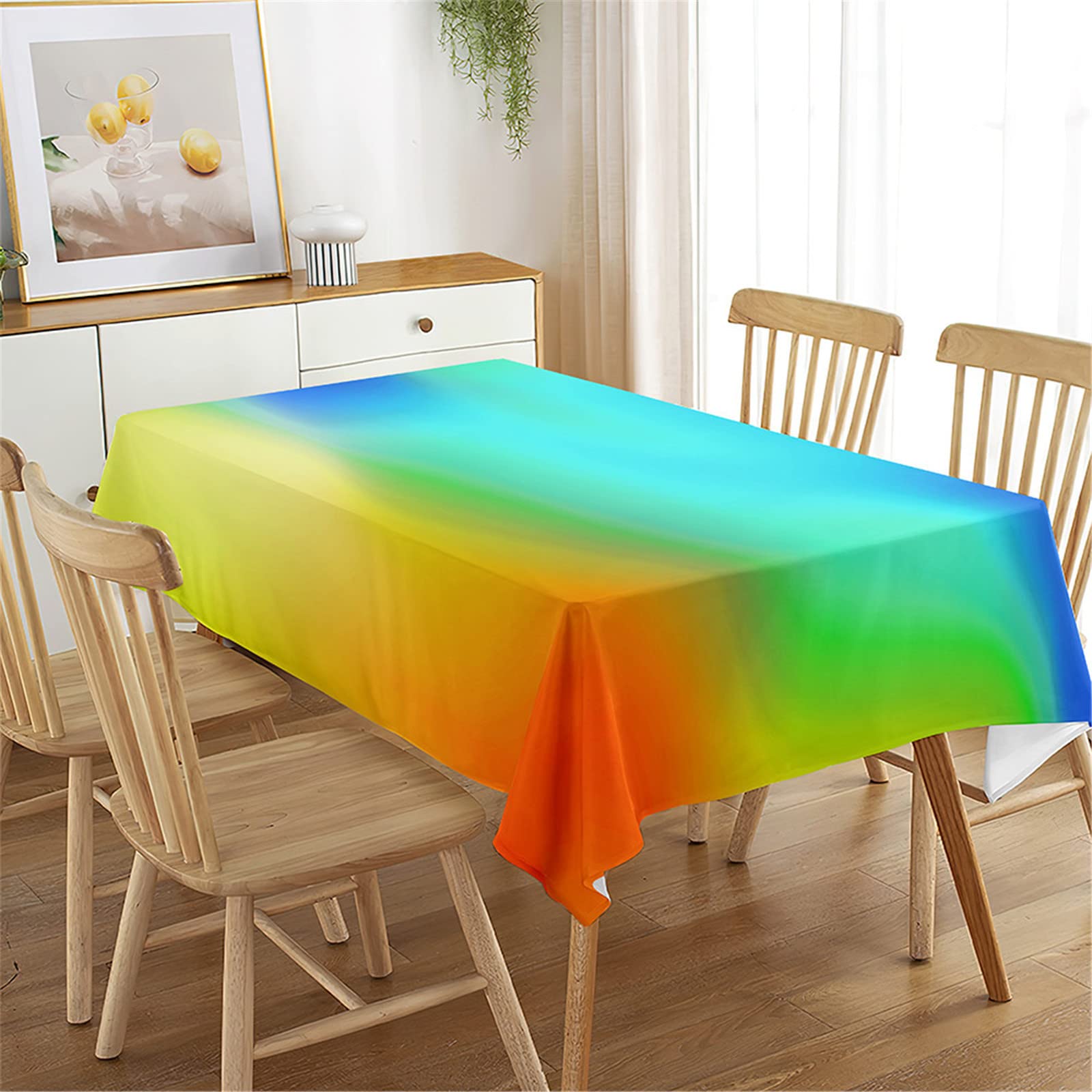 Morbuy Nappe Rectangulaire Imperméable Anti Tache, Imprimé Paresseux 3D Nappes Infroissable Couverture De Table à Manger Pour Fête Cuisine Jardin Picnic (140x210cm,Feuilles De Monstère
