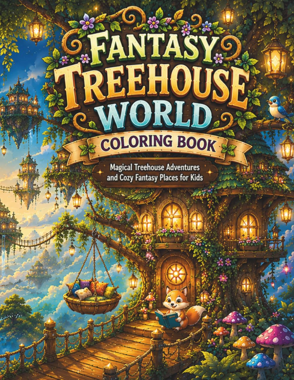 Fantasy Treehouse World Coloring Book (Fantasy Worlds Coloring Collection)