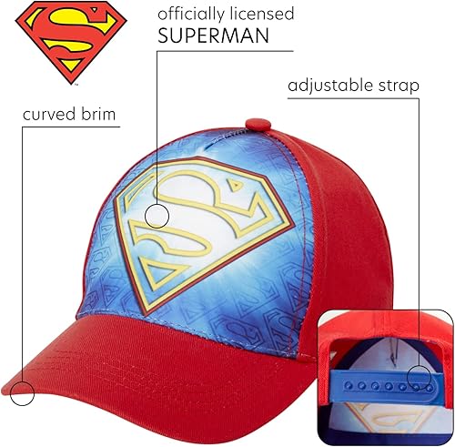 Miniatura 2 de DC Comics Boys' Super Hero Baseball Cap - 3D Superman, Batman, Justice League Hat (2T-7)