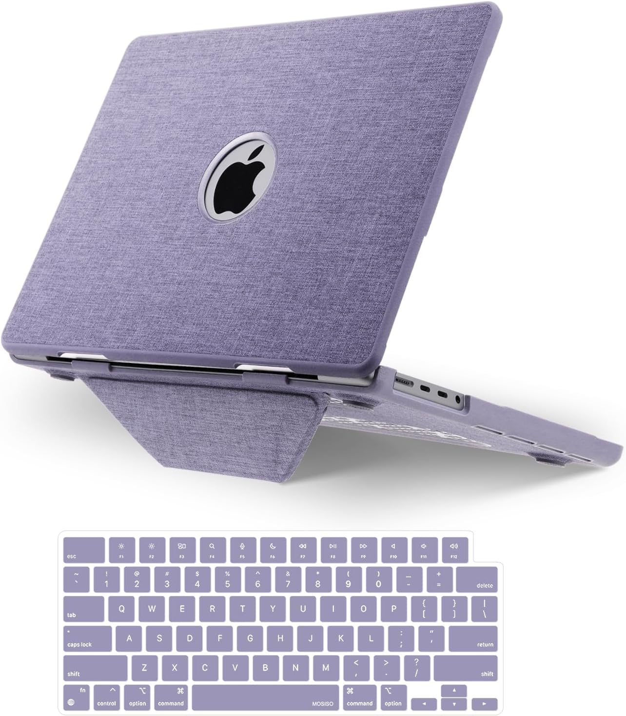 MOSISO Compatible with MacBook Pro 14 inch Case M5 M4 M3 M2 M1 2026-2021 A3427 A3426 A3434 A3112 A3185 A3401 A2918 A2992 A2779 A2442,2 in 1 Circle Knit Fabric Coated Case with Fold Kickstand,Navy Blue