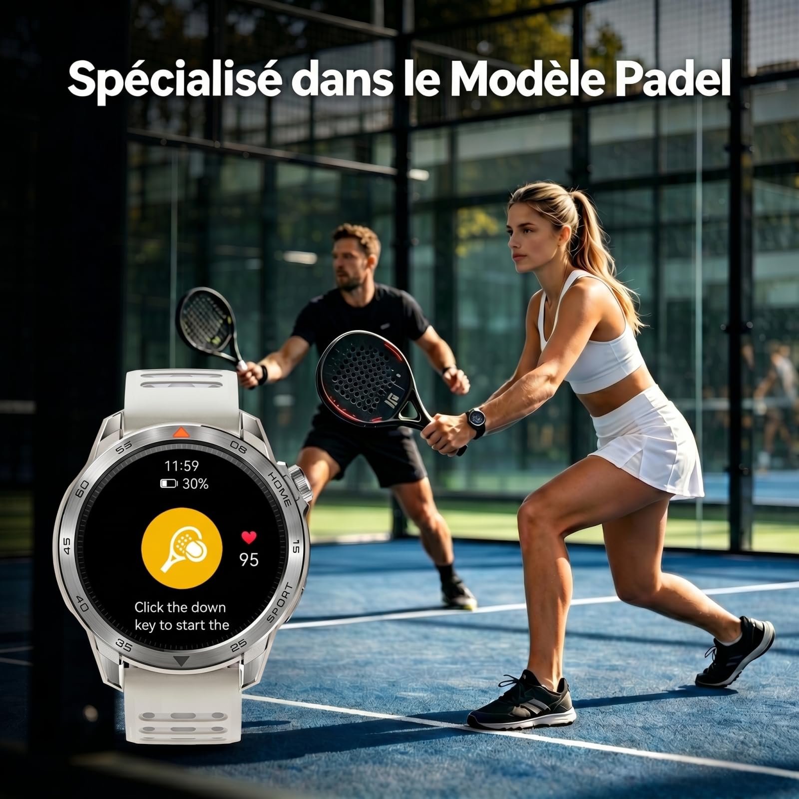 Mibro GS Pro2 Montre Connectée Homme, GPS, 20J, Spécialisé Padel&Running