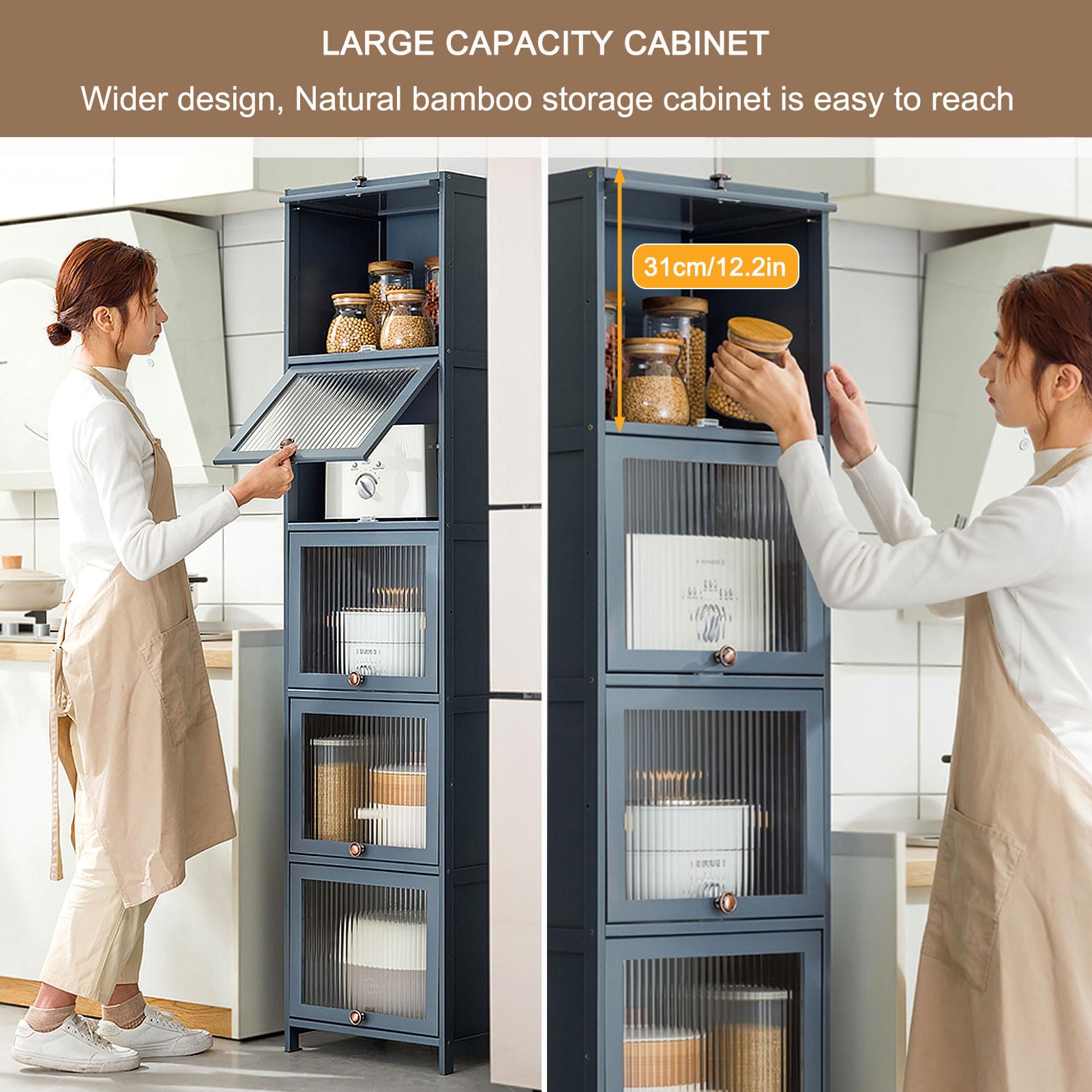 Armoire de cuisine Evora effet chêne grisé, 2 portes H215xl60 | Leroy