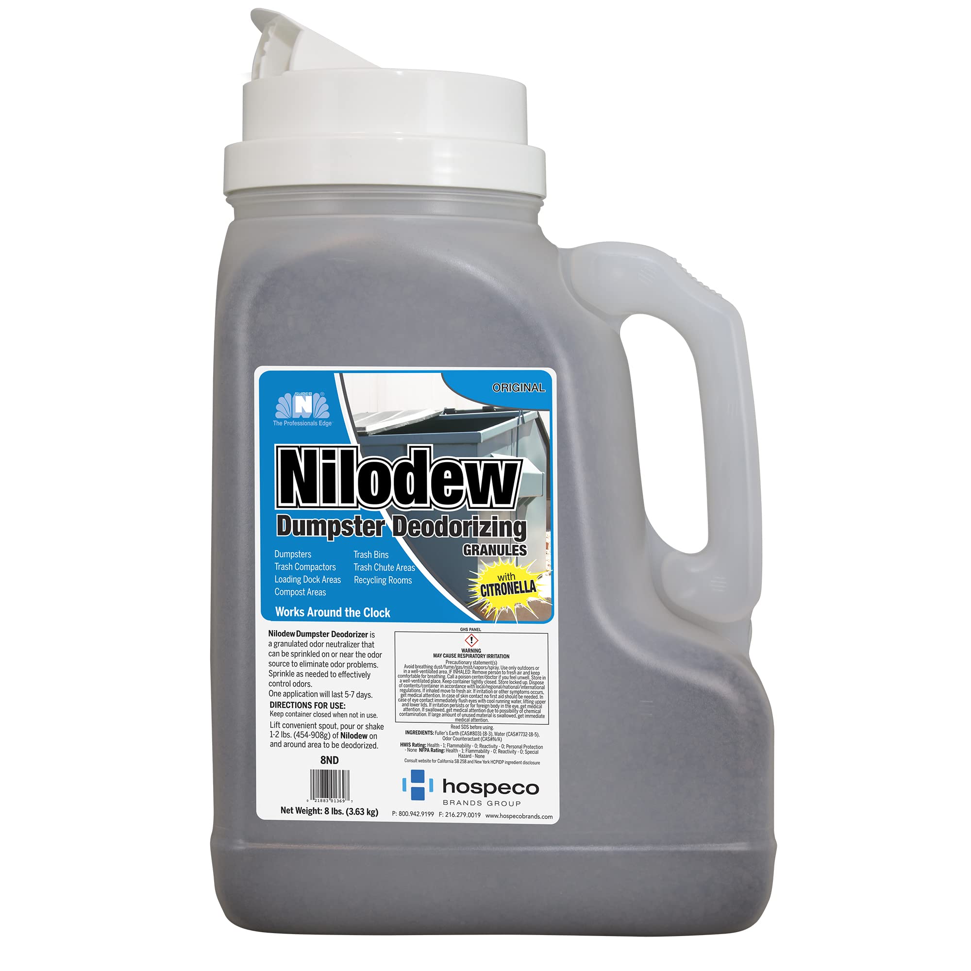 Nilodew Dumpster Deodorizing Granules by Nilodor - 8 lb. Shaker