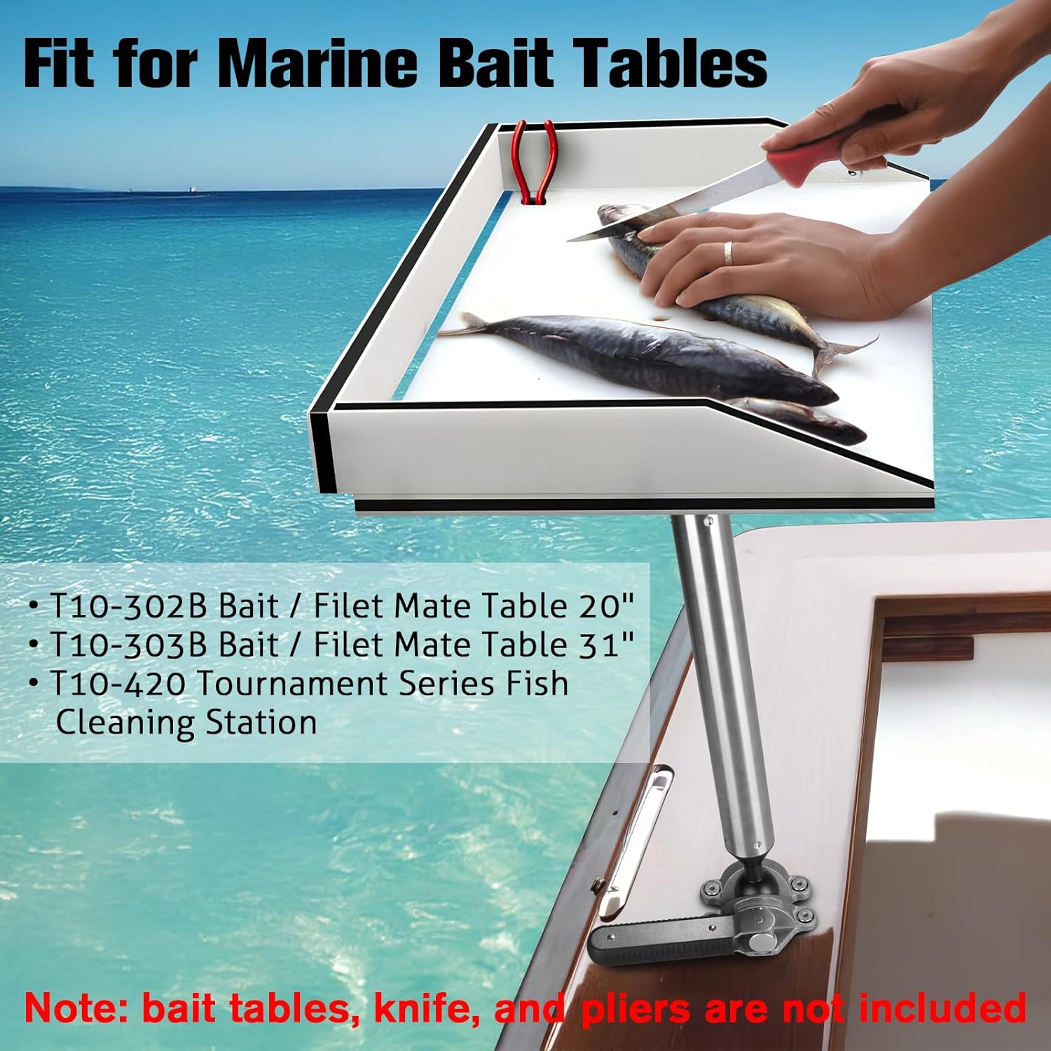 Boat Grill Mount Compatible for Rectangular Grill,Rod Holder Mount,for Boat Cutting Board/Bait Cutting Board/Fillet Table