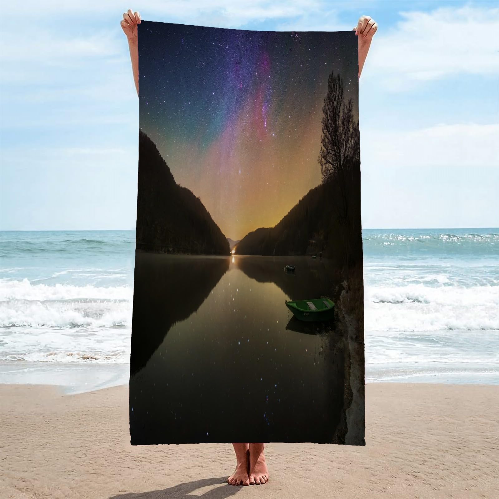 Toalla Playa Lago Toallas Playa Grande Microfibra Anti Arena Cielo Estrellado Playa Toallas para NiñA NiñO Adulto Piscina Toalha de Praia Mujer Hombre 200x200cm