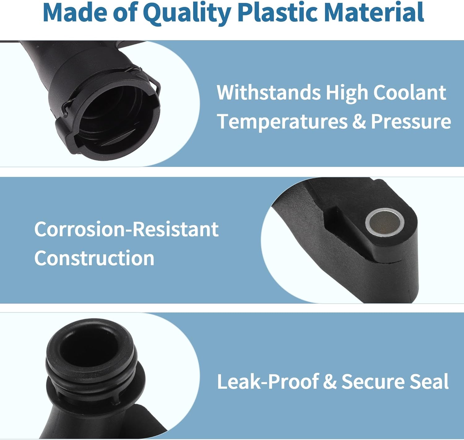 Engine Coolant Hose Connector for Mercedes-Benz C400 2015- Nylon Radiator Coolant Hose Pipe Connector No.2762002052 Black 1 Pcs