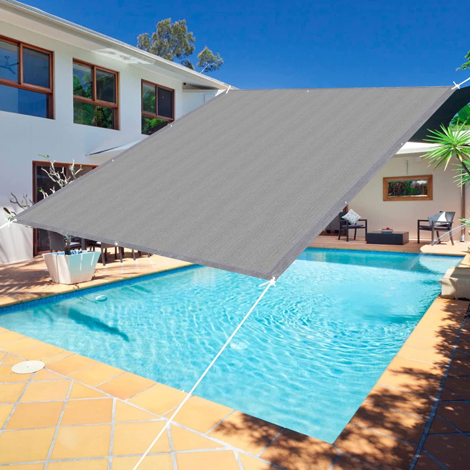 GLDYTVF Outdoor Sunscreen Awning 1.8 x 3.6m 95% UV Block Tear Resistant Shade Sail for Balcony Terrace Garden Grey