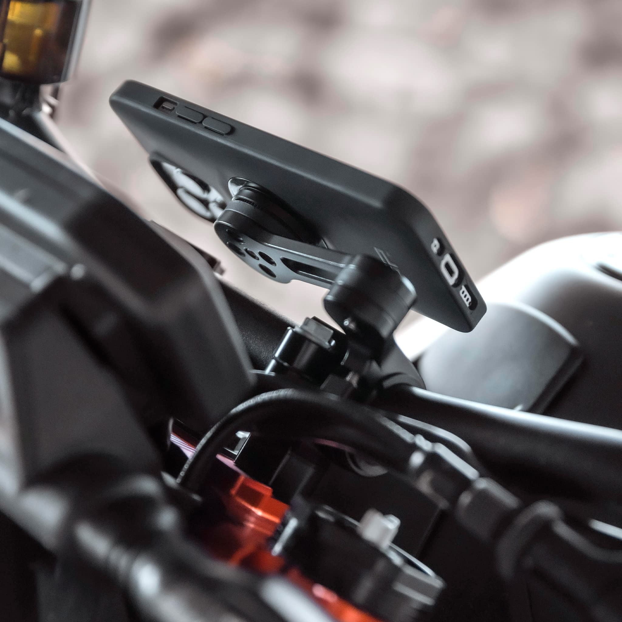 SP Connect Motocyklowy uchwyt na telefon komórkowy z modułem antywibracyjnym | SPC+ | do motocykla, roweru, motoroweru, akcesoriów do wszystkich smartfonów, takich jak iPhone Samsung