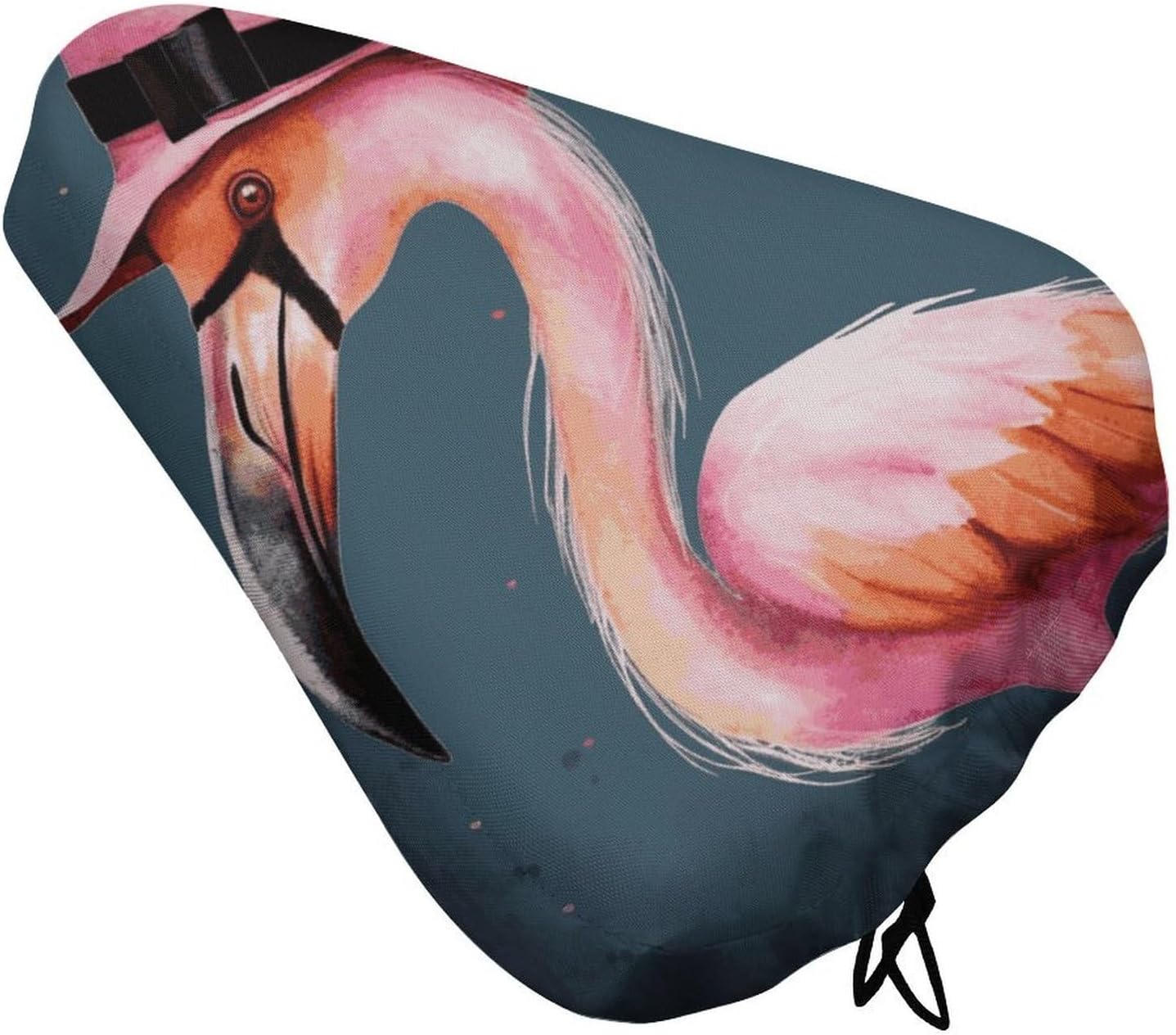Waterproof Flamingo Bike Seat Cushion Cover, Padded Bicycle Seat Cover with Drawstring for Men Women, Wide Bike Saddles Protector for Mountain Exercise Road City Outdoor Biking