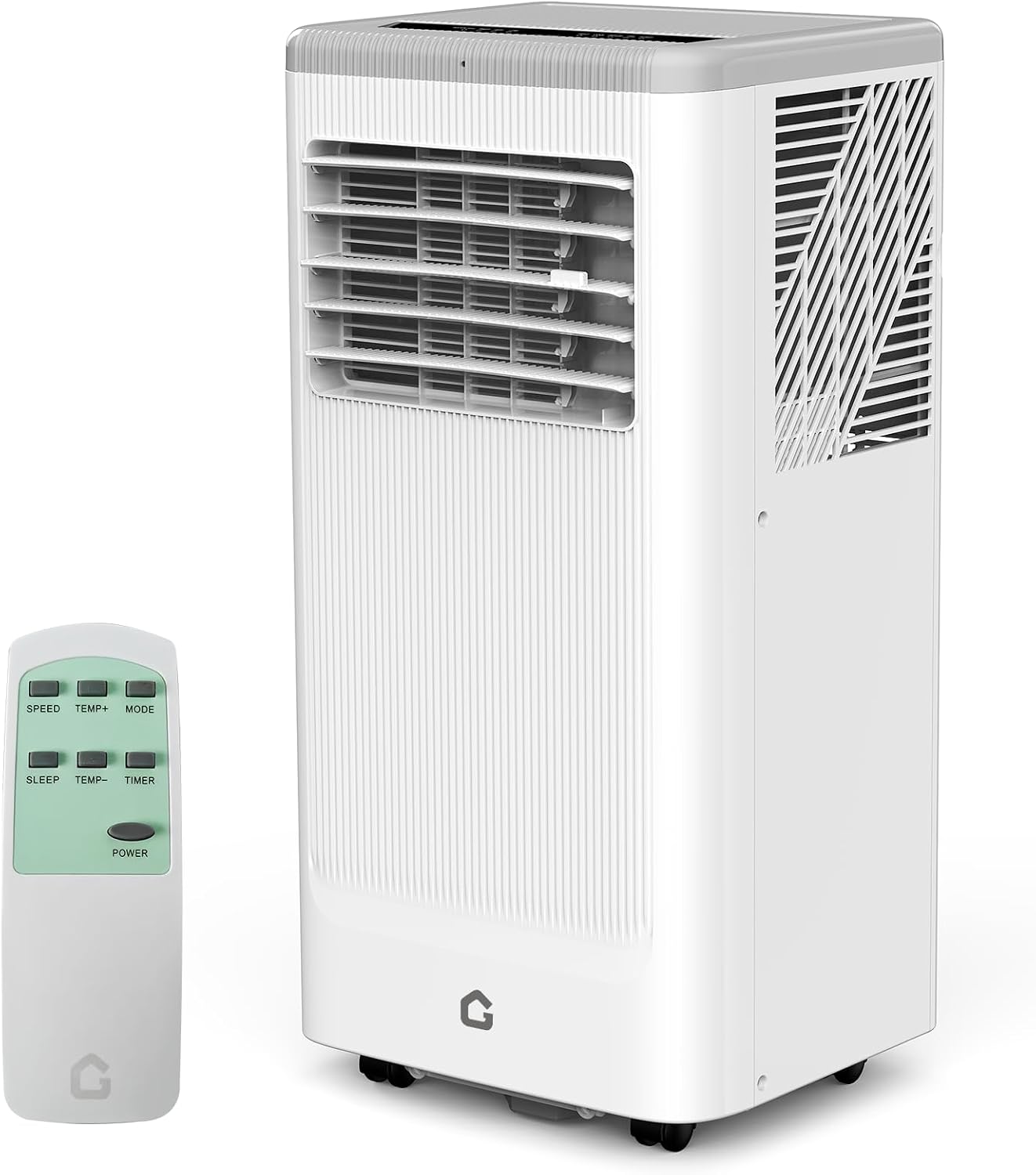 8,000 BTU Portable Air Conditioner- Portable AC Unit for Bedroom up to 350 Sq. Ft, Cooling, Fan & Dehumidifier, Floor Standing Air Conditioner, 24H Timer, Window Kit Included, Black&White Top Cover